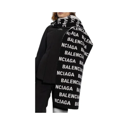 Logo Intarsia Wool Scarf