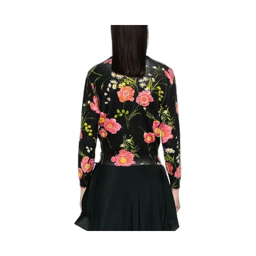 Flower Printing Wool Cardigan