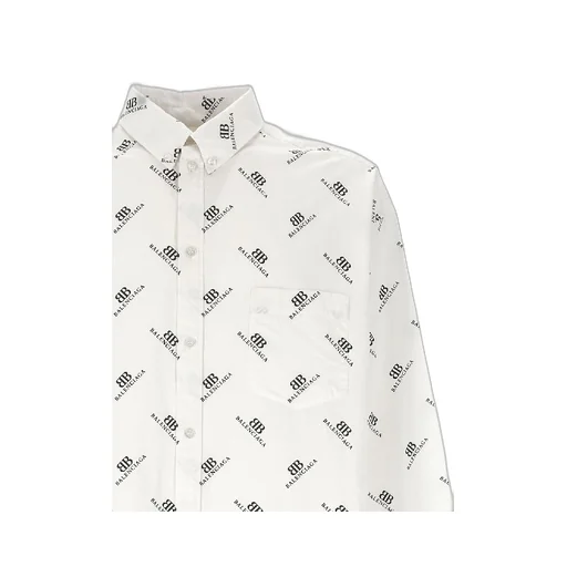 Allover Logo Printing Cotton Shirt