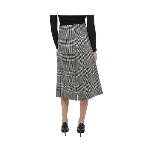 Check Pattern Wool Skirt