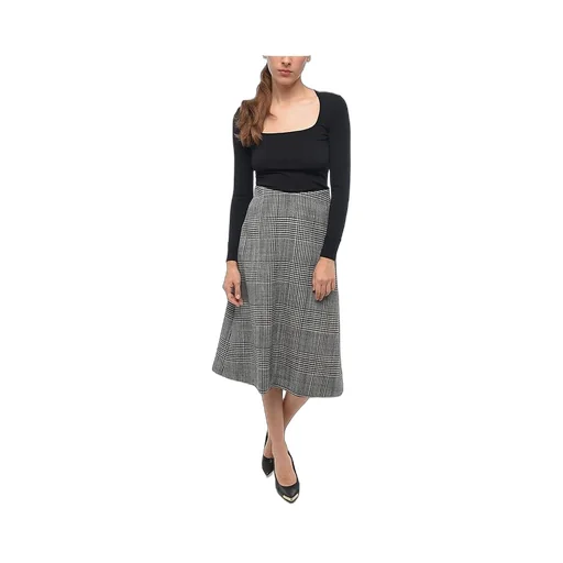 Check Pattern Wool Skirt