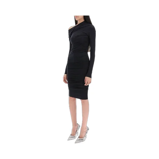 Asymmetric Detail Drape Dress