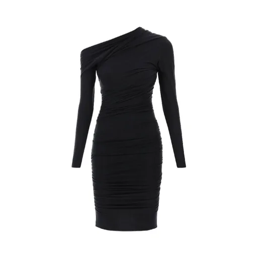 Asymmetric Detail Drape Dress
