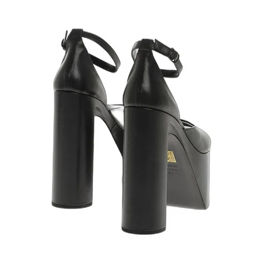 Platform Leather Sandal Heels