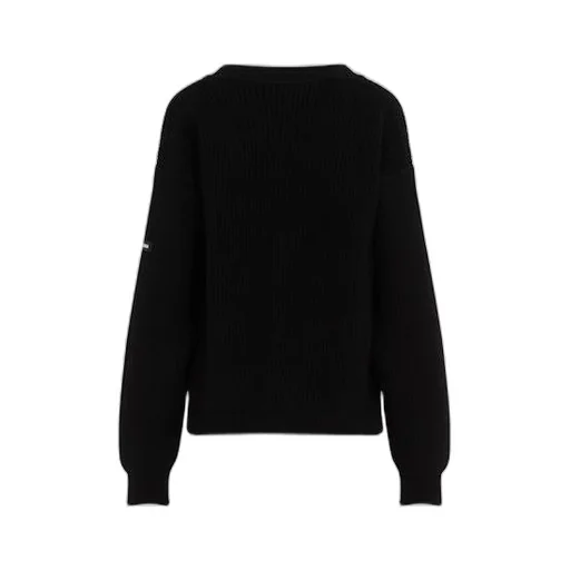 Logo Patch Wool V-Neck Cardigan