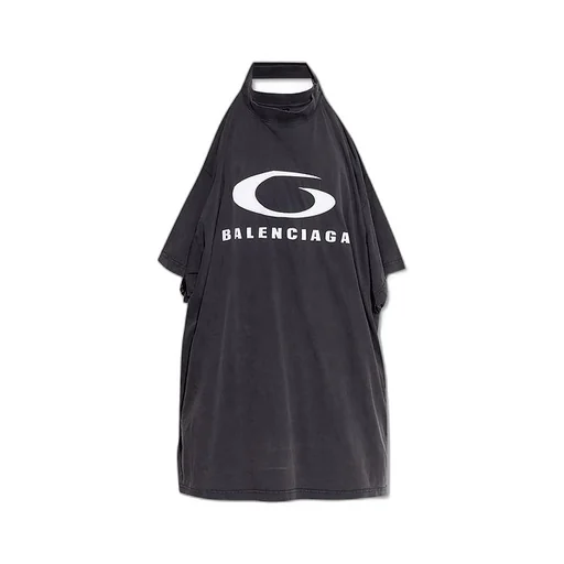 Logo Halter Neck Cut-Out Dress