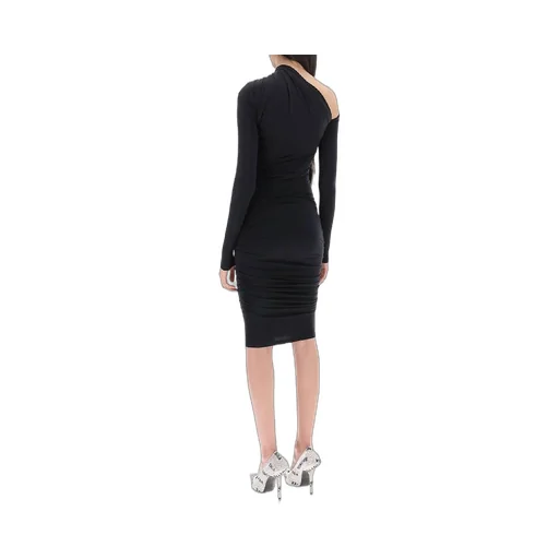 Asymmetric Detail Drape Dress