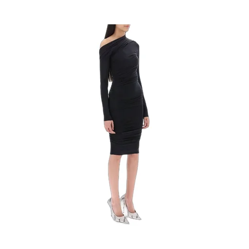 Asymmetric Detail Drape Dress