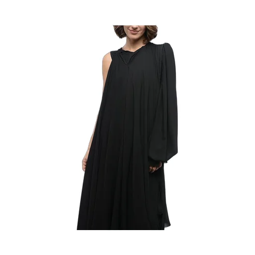 Black Drape Long Dress