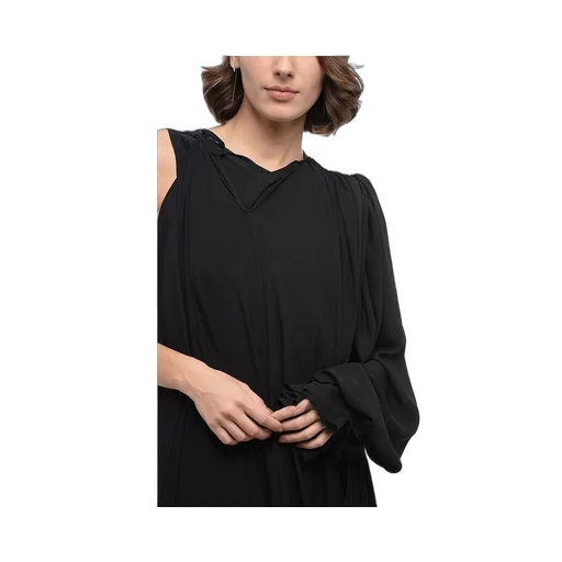 Black Drape Long Dress