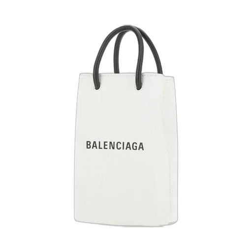 Logo White Leather Mini Bag
