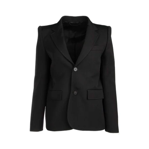 Structure Shoulder Single Breasted Wool Jacket