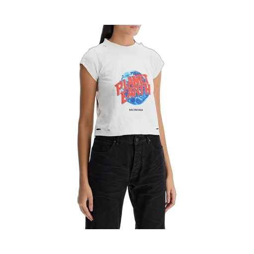 Graphic Logo Printing Crop Short Sleeve T-Shirt