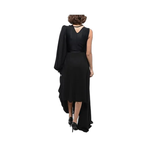 Black Drape Long Dress
