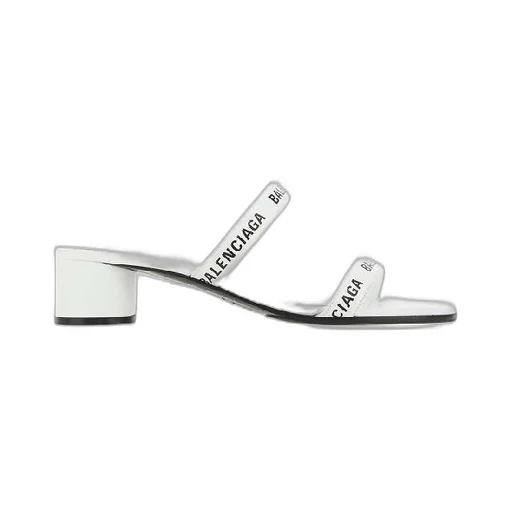 Logo Strap Round Mule Heel