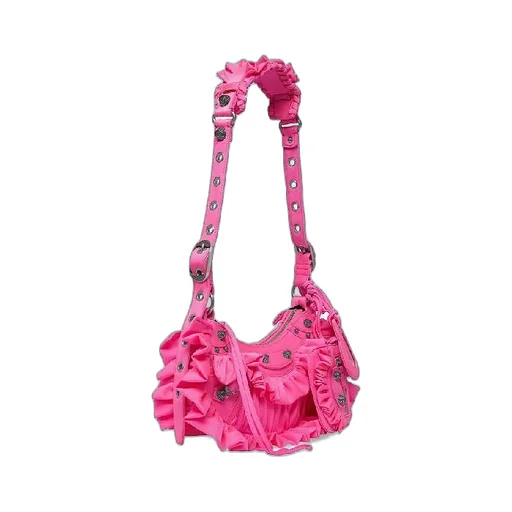 Le Cagole Ruffle Detail Xs Shoulder Bag