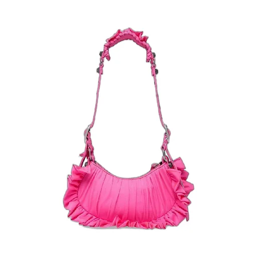 Le Cagole Ruffle Detail Xs Shoulder Bag