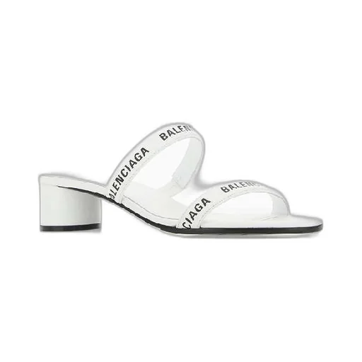 Logo Strap Round Mule Heel