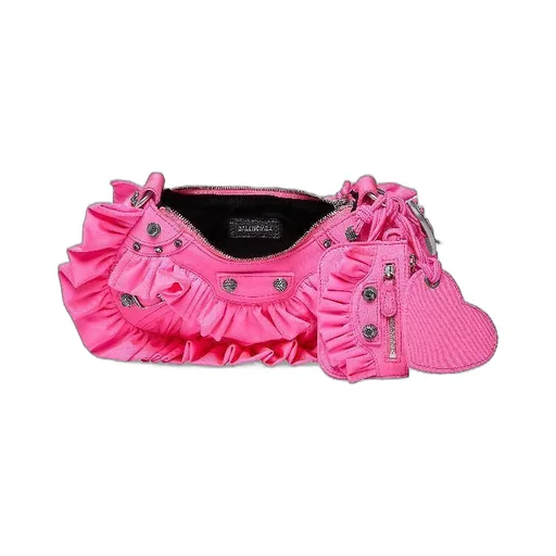 Le Cagole Ruffle Detail Xs Shoulder Bag