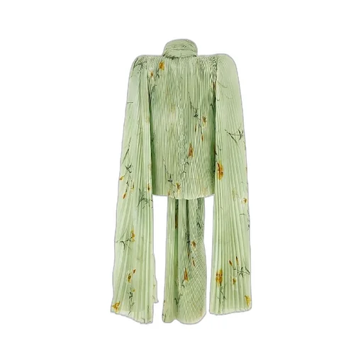 Lilies Scarf Neck Pleated Blouse
