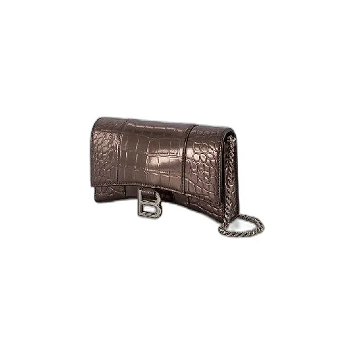 Metalized Crocker Embossed Hourglass Woc Bag