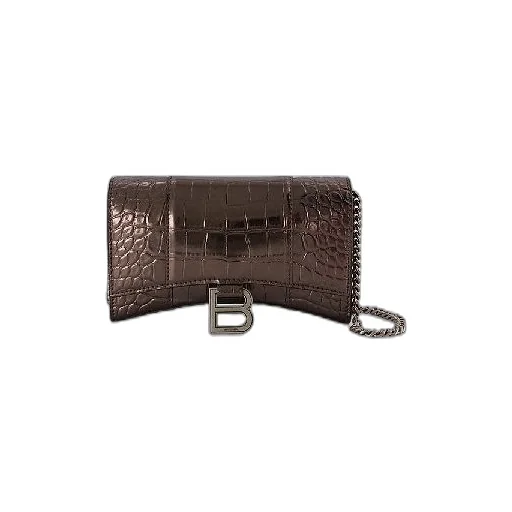 Metalized Crocker Embossed Hourglass Woc Bag