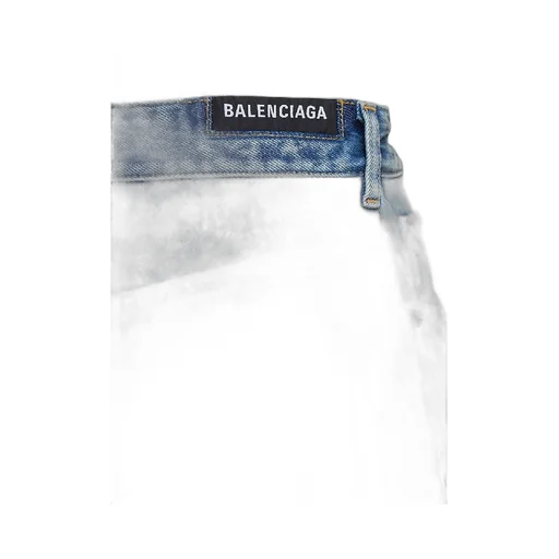 Low-Cut Washed Denim Skirt