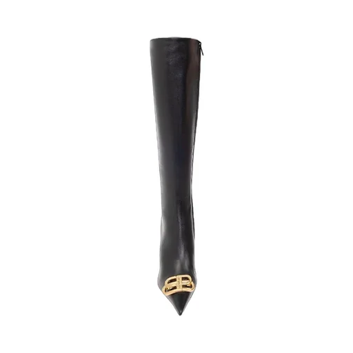 Knife Logo Buckle Leather High Boots