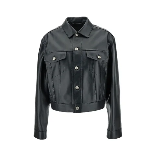 Drop Shoulder Leather Jacket