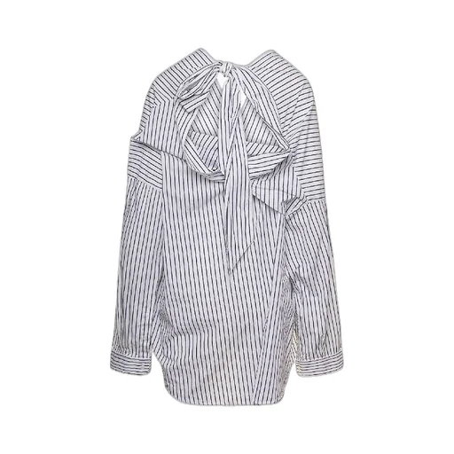 Pinstripe Backbow Cotton Shirt