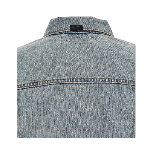 Logo Patch Cropped Denim Jacket