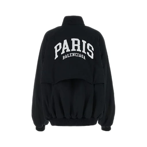 Paris Logo Embroidered Zip-Up Jacket