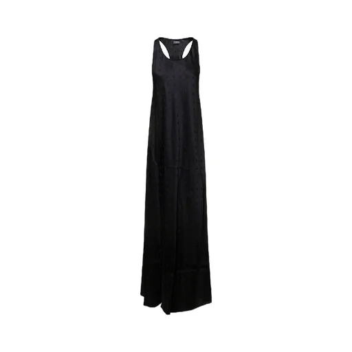 Allover Logo Viscose Long Dress