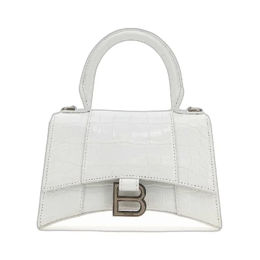 Hourglass Crocker Effect Leather Tote Bag