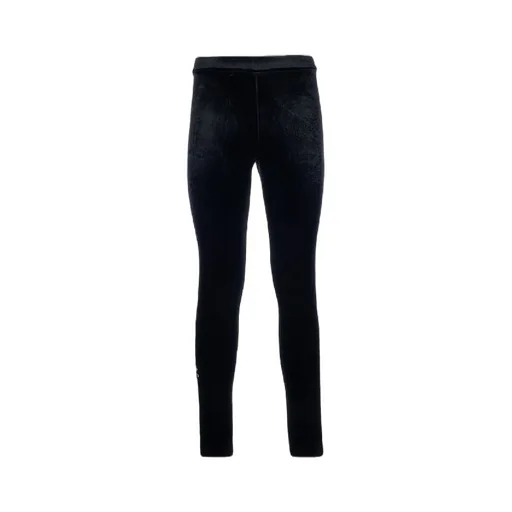 Logo Embroidered Velvet Leggings