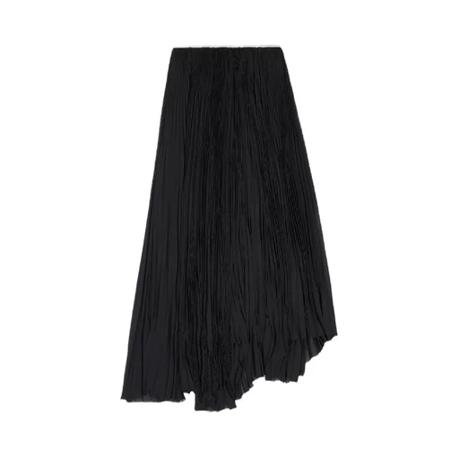 Asymmetric Pleated Midi Skirt