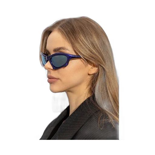Bat Rectangular Logo Temple Sunglasses
