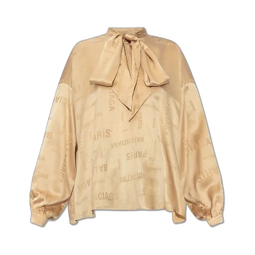Allover Logo Silk Blouse