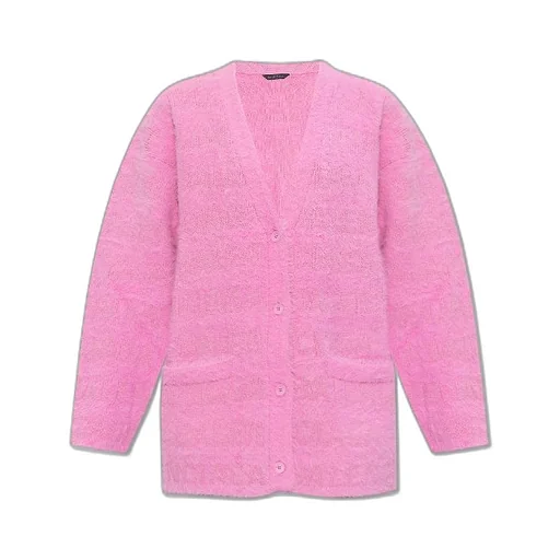 Logo Detail Fur Cardigan