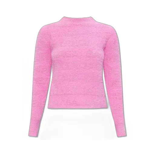 Logo Detail Fur Knit