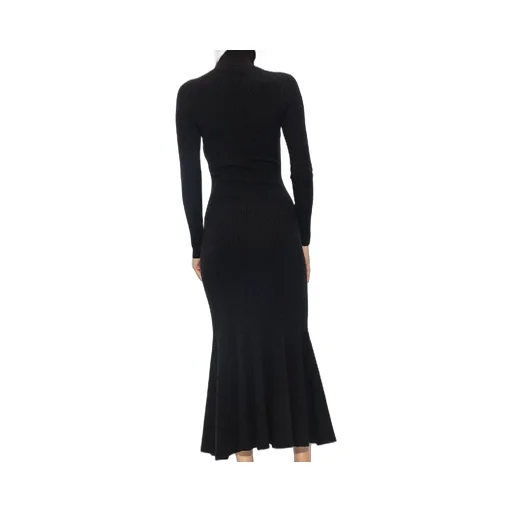 Ribbed High-Neck Cashmere Wool Dress
