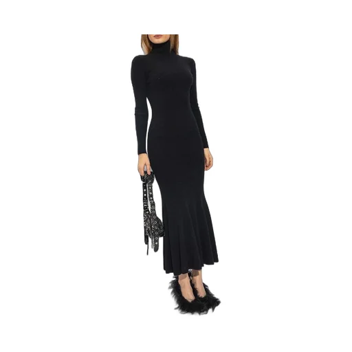 Ribbed High-Neck Cashmere Wool Dress