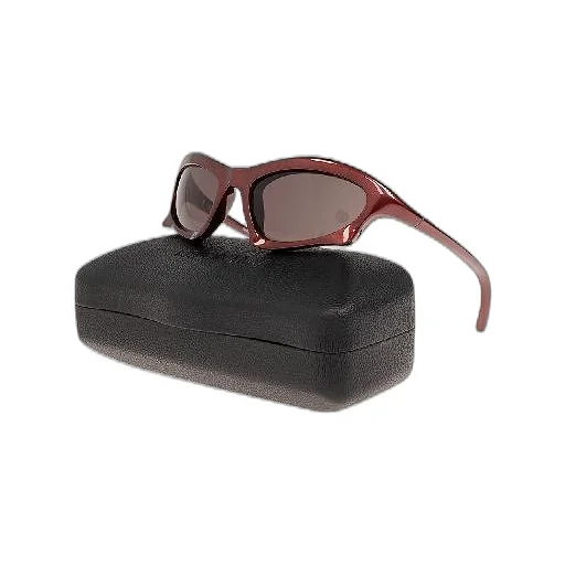 Bat Rectangular Logo Temple Sunglasses