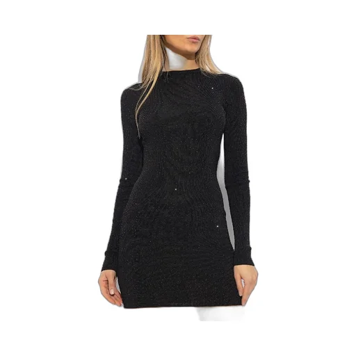 Rhinestone Decorated Knit Mini Dress