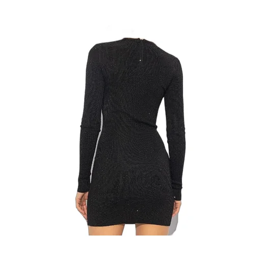 Rhinestone Decorated Knit Mini Dress