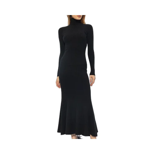 Ribbed High-Neck Cashmere Wool Dress