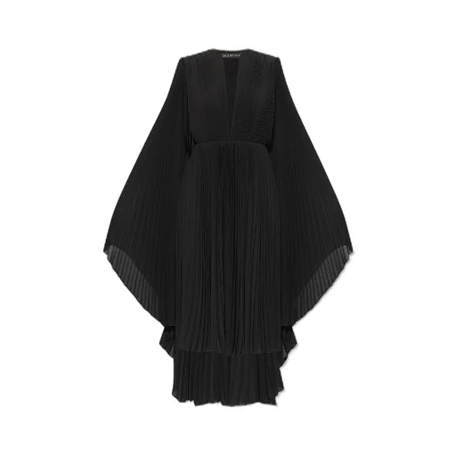 V-Neck Pleated Maxi Dress