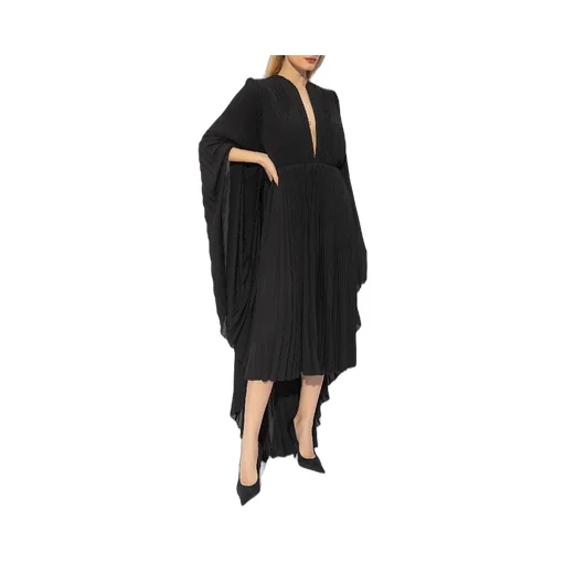 V-Neck Pleated Maxi Dress