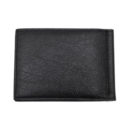 Bb Logo Leather Money Clip Wallet