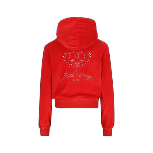 Rhinestone Logo Hoodie Zip-Up
